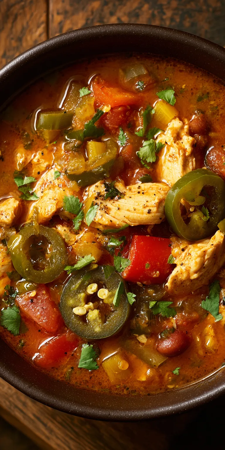 Slow Cooker Jalapeno Chicken Chili served warm with cozy spices