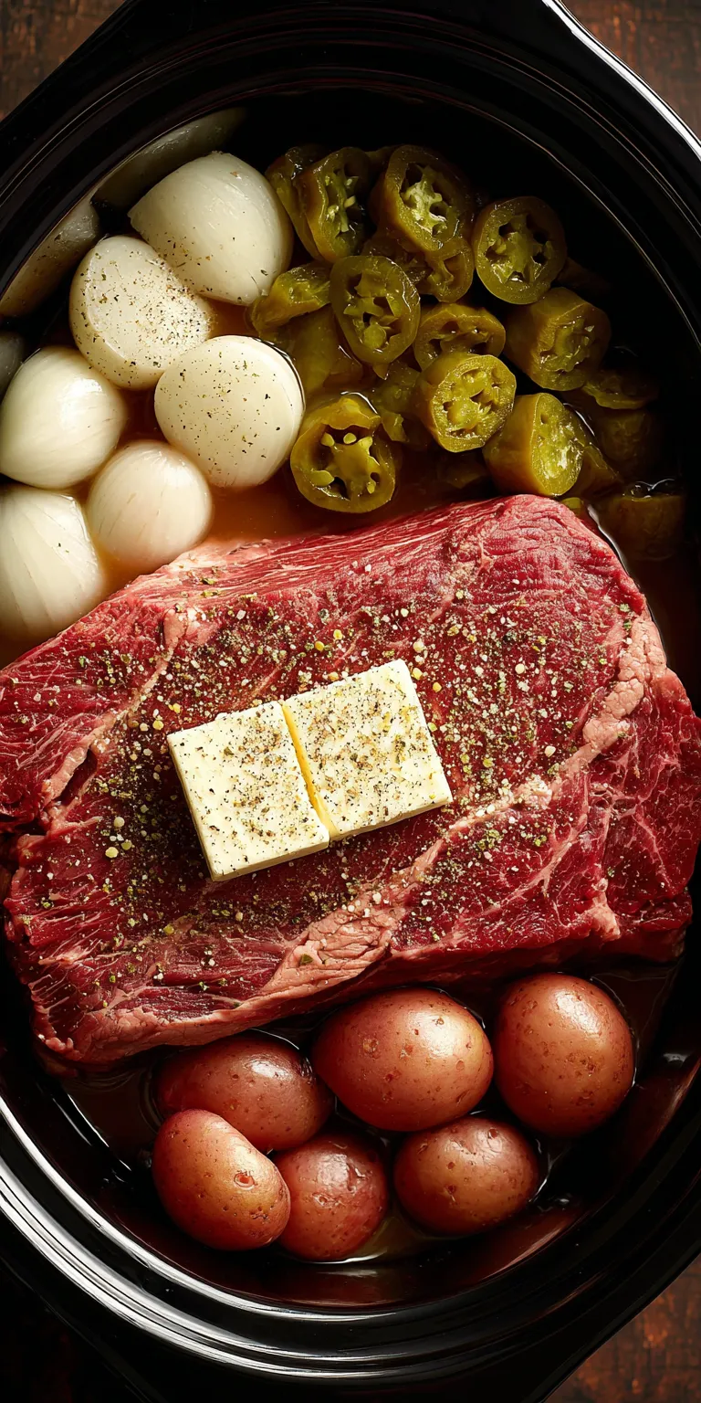 Slow Cooker Mississippi Pot Roast served warm with cozy spices