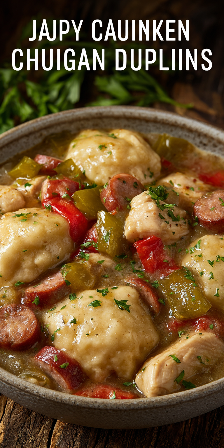 Spicy Cajun Chicken And Dumplings served warm with cozy spices