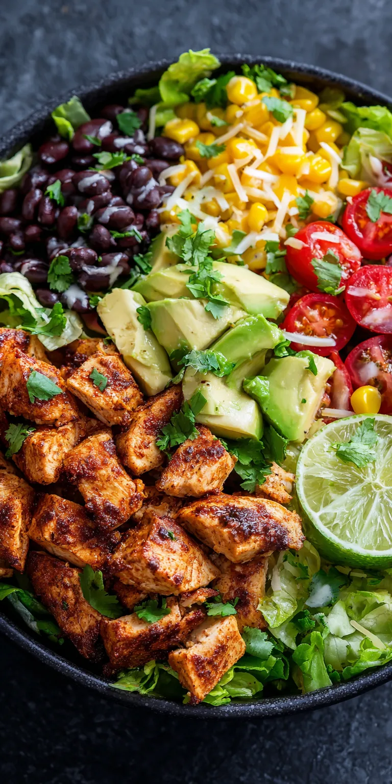 Spicy Southwest Chicken Salad Bowl served warm with cozy spices