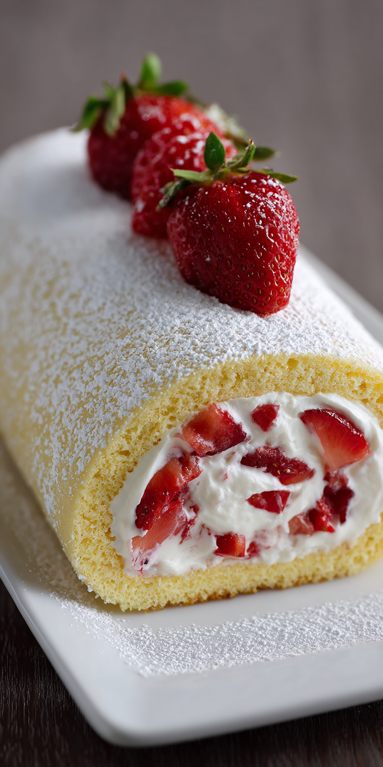 Strawberry Shortcake Cake Roll Recipe served warm with gentle spices and a cozy aroma