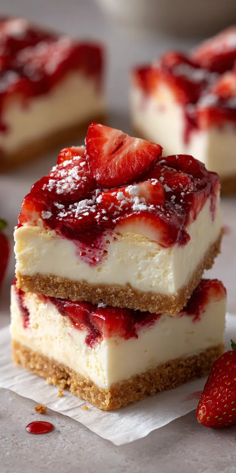 Strawberry Shortcake Cheesecake Bars served warm with cozy spices