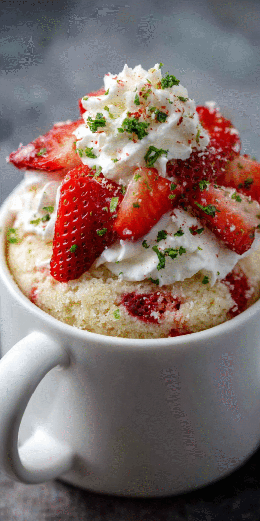 Strawberry Shortcake Mug Cake Recipe