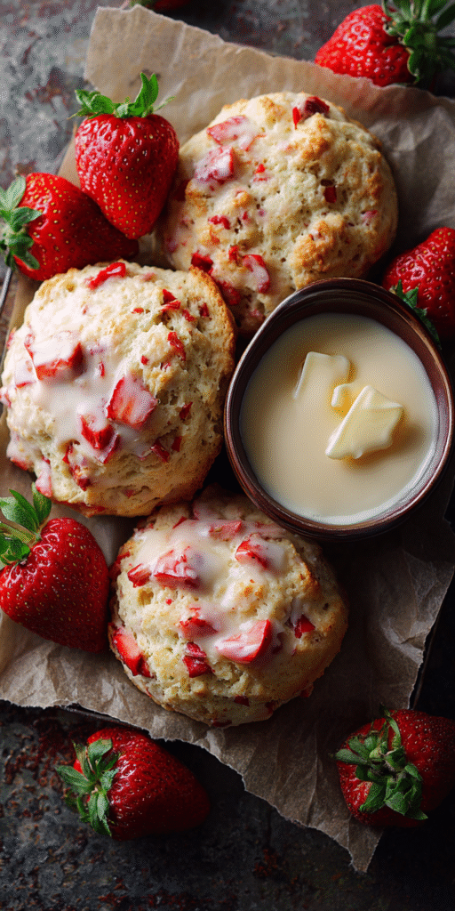 Strawberry Shortcake Scones with Glaze Recipe