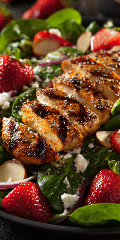 Strawberry Spinach Salad with Grilled Chicken Recipe