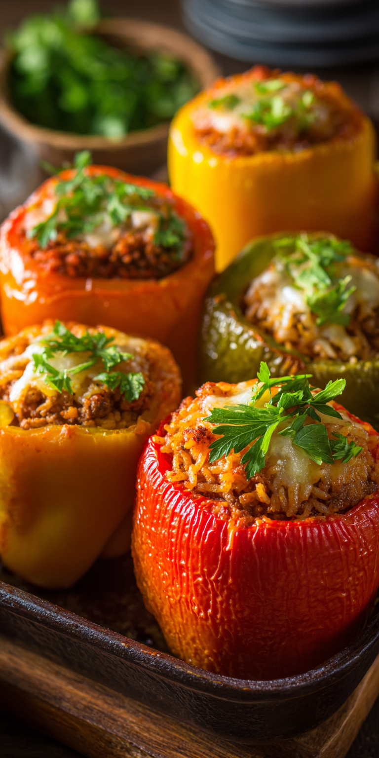 Stuffed Bell Peppers Simple Recipe served warm with cozy spices