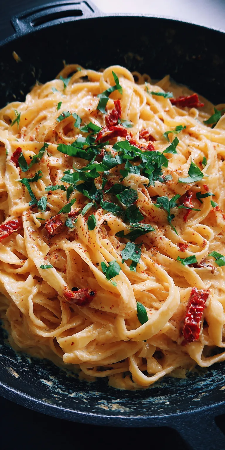 Sun Dried Tomato and Olive Pasta Salad served warm with cozy spices