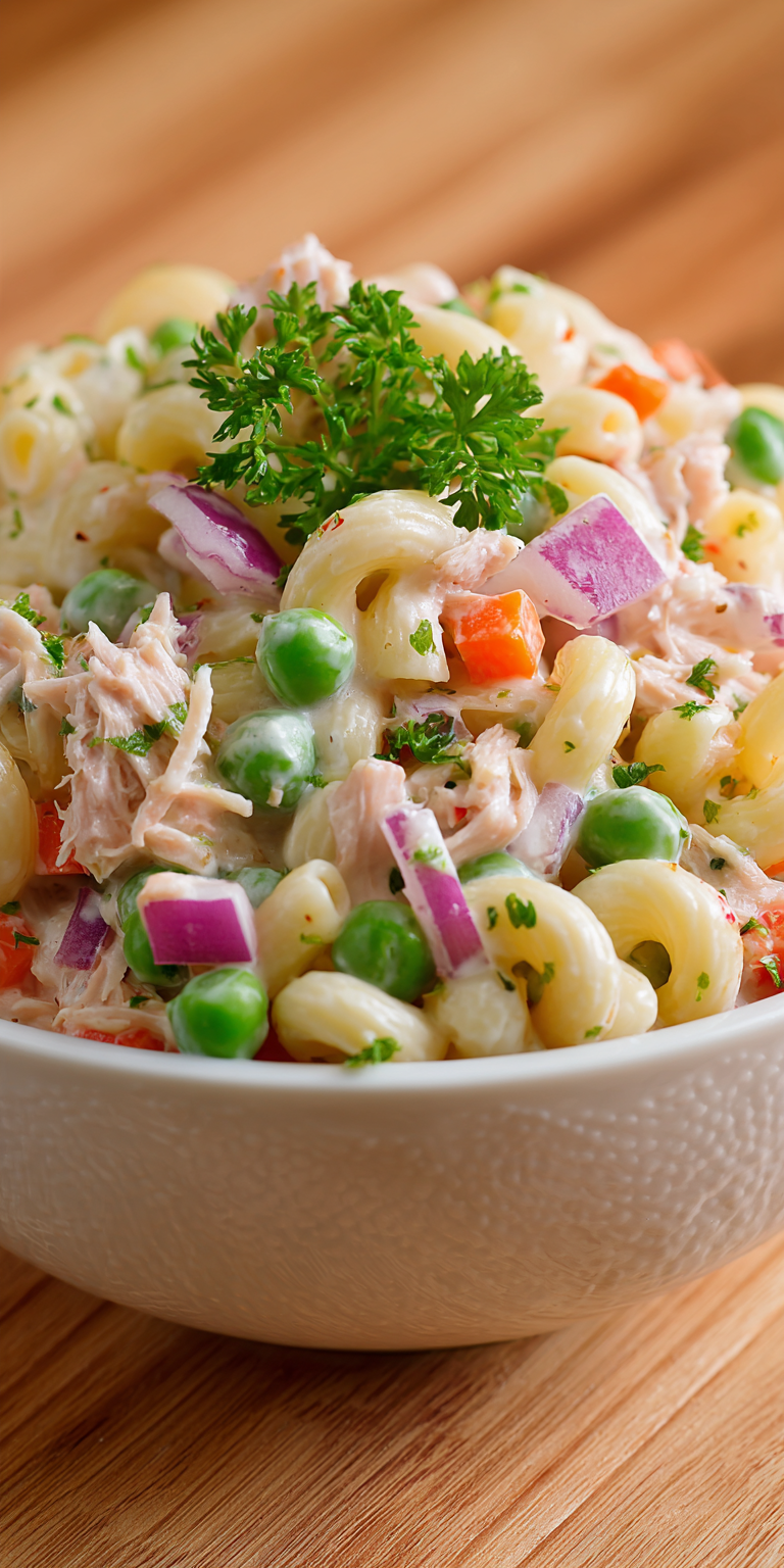 Tuna Macaroni Salad Quick Weeknight Dinners served warm with cozy spices