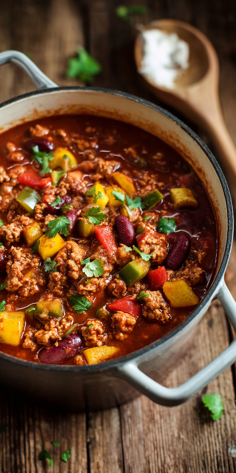 Turkey Chili Healthy High Protein Meals served warm with cozy spices