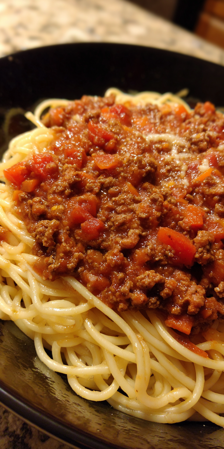 Venison Bolognese Sauce over Pasta served warm with cozy spices