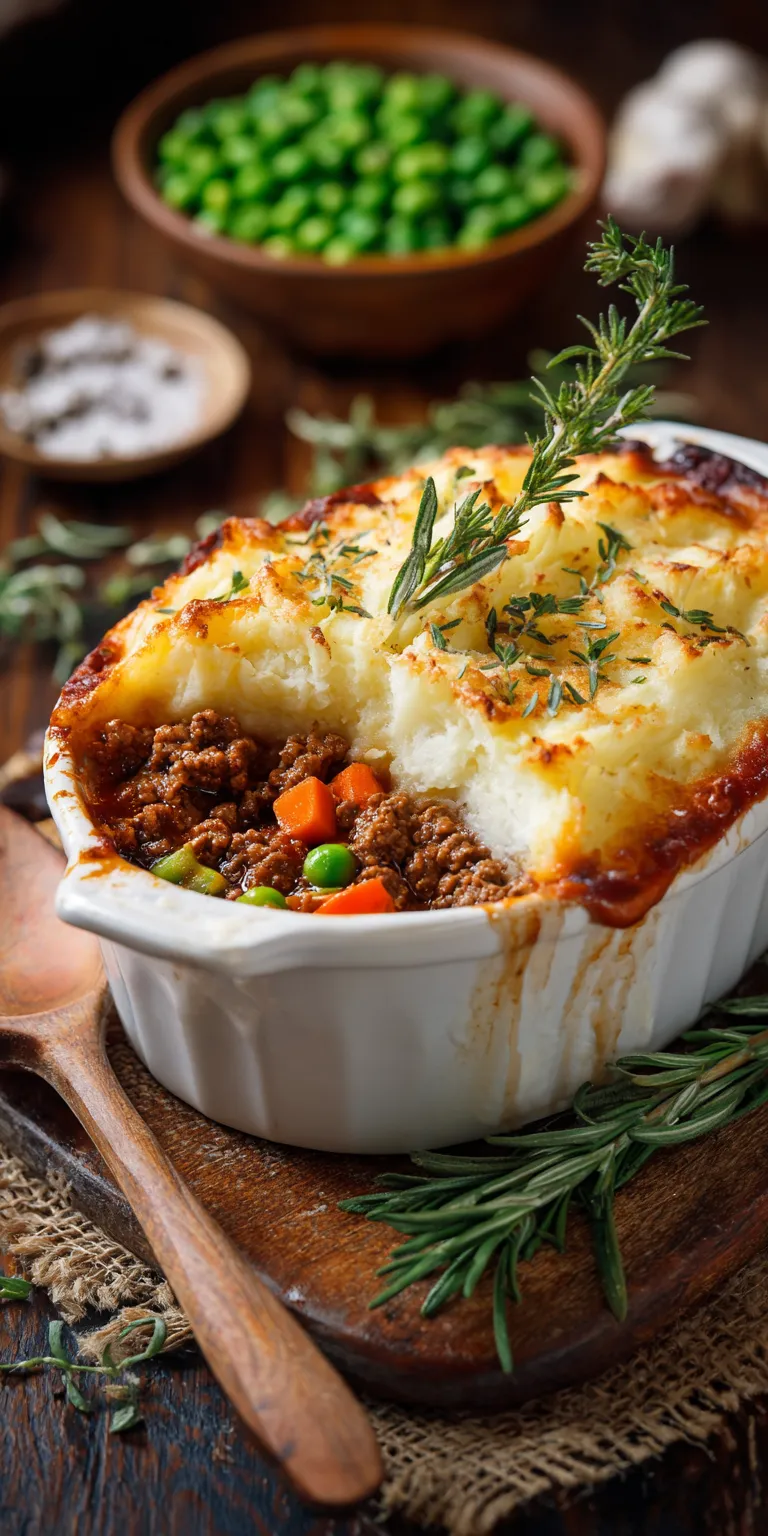Venison Shepherd's Pie with Beef Broth served warm with cozy spices