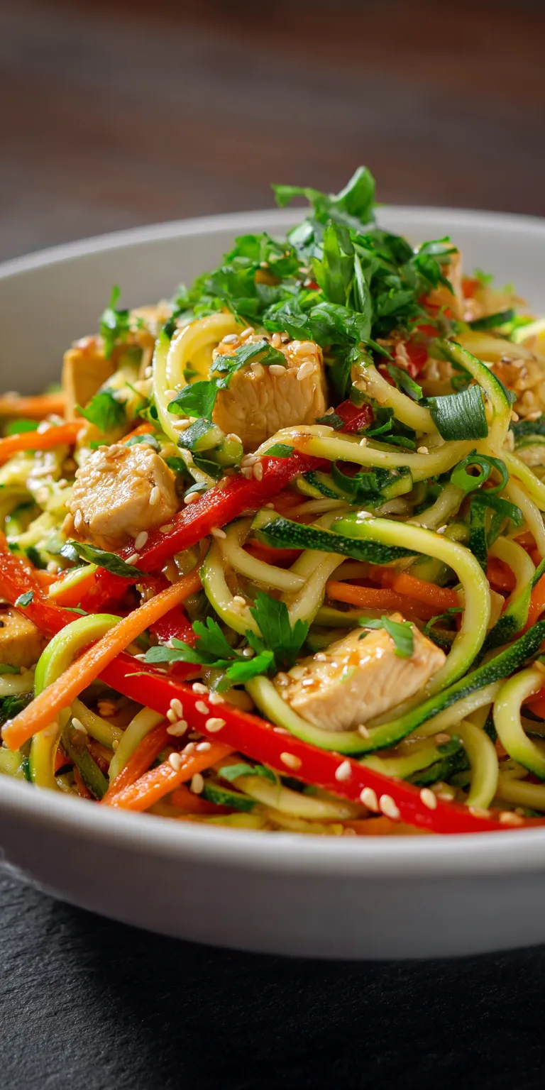 Zucchini Noodle Stir Fry Healthy Food Dishes served warm with cozy spices