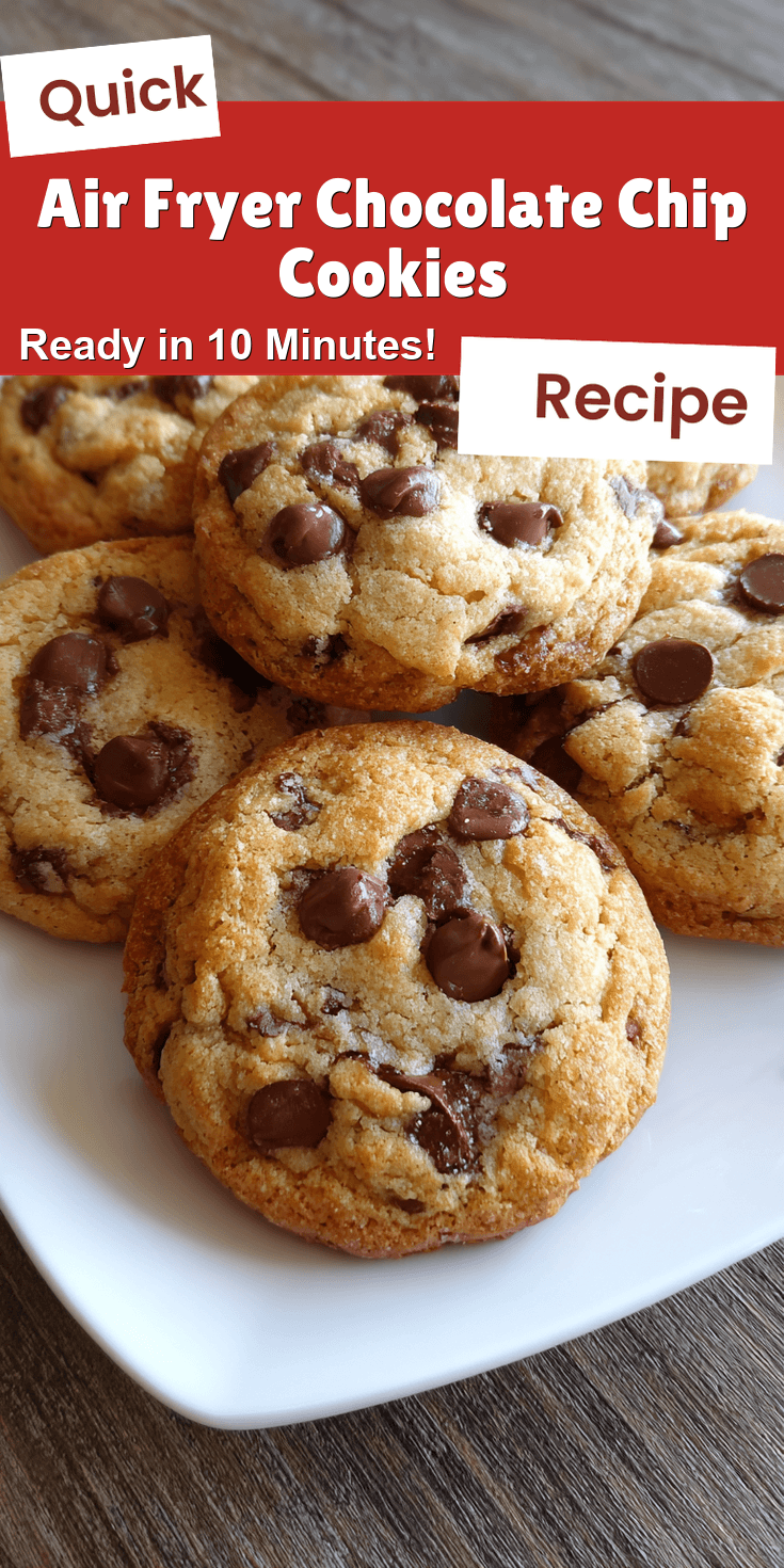 Air Fryer Chocolate Chip Cookies served on a plate