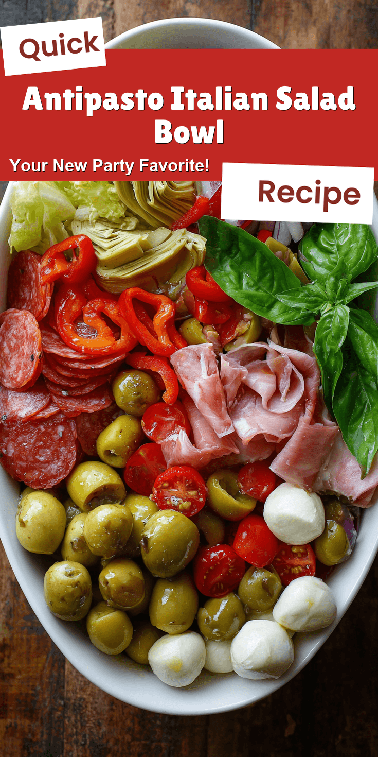 Antipasto Italian Salad Bowl served warm with cozy spices