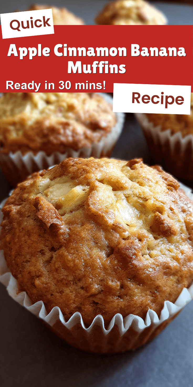 Apple Cinnamon Banana Muffins served on a plate