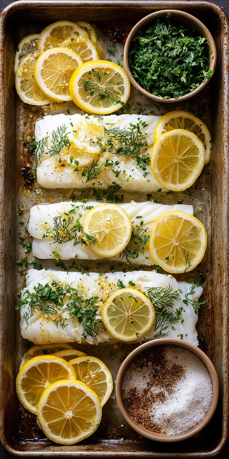 Baked Cod with Lemon High Protein Dinner served warm with cozy spices
