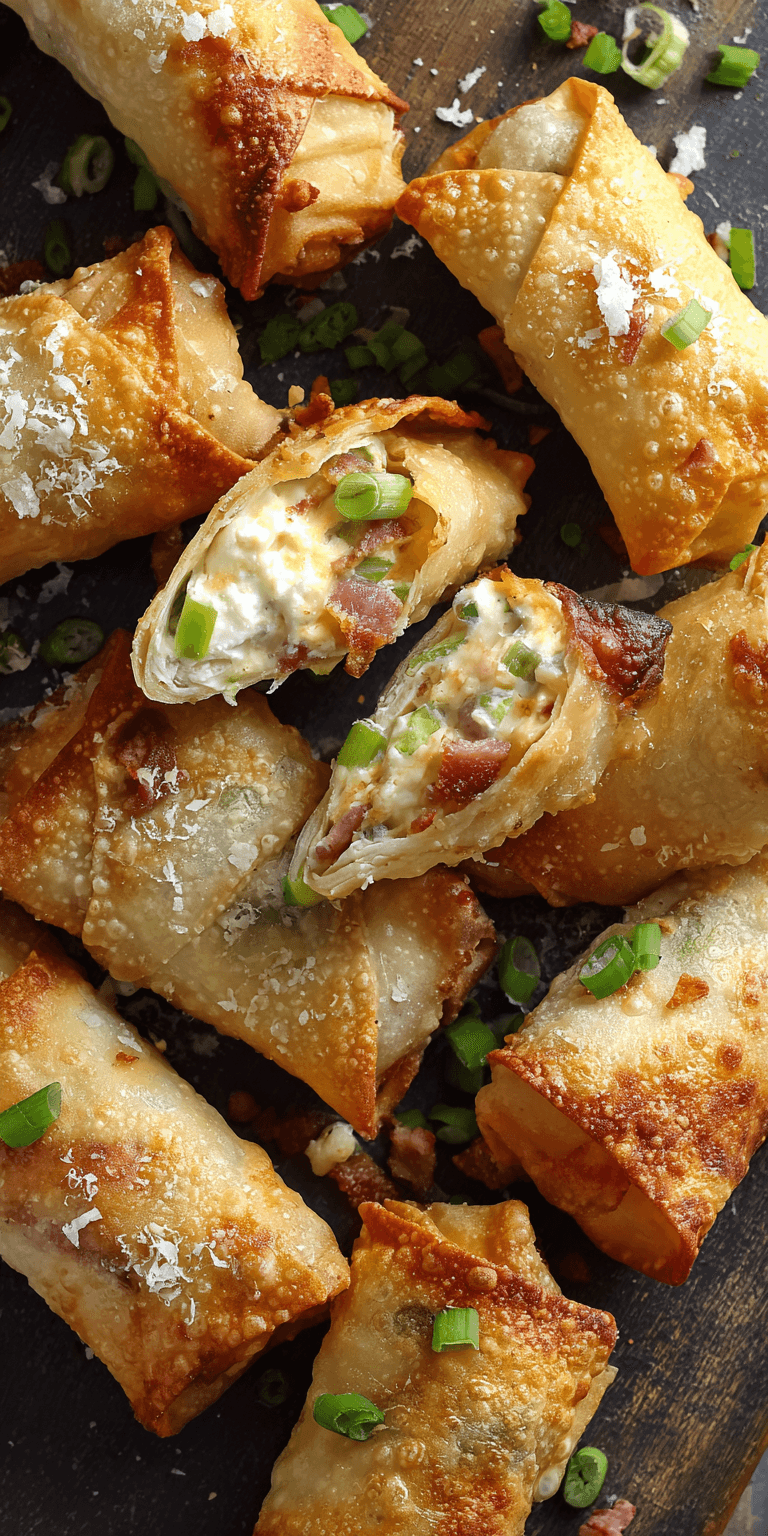 Baked Jalapeno Popper Egg Rolls served warm with gentle spices and a cozy aroma