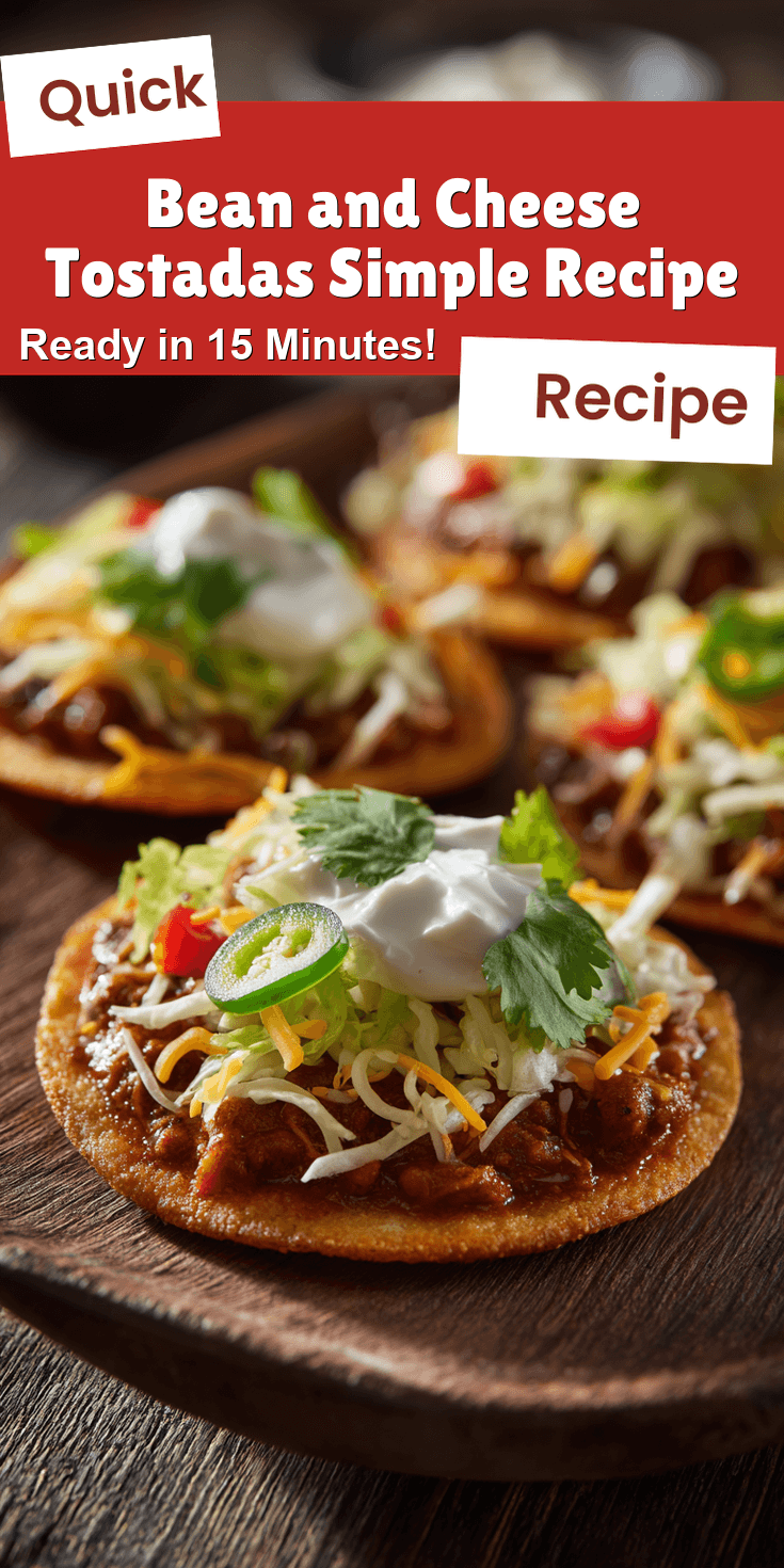 Bean and Cheese Tostadas Simple Recipe served warm with cozy spices