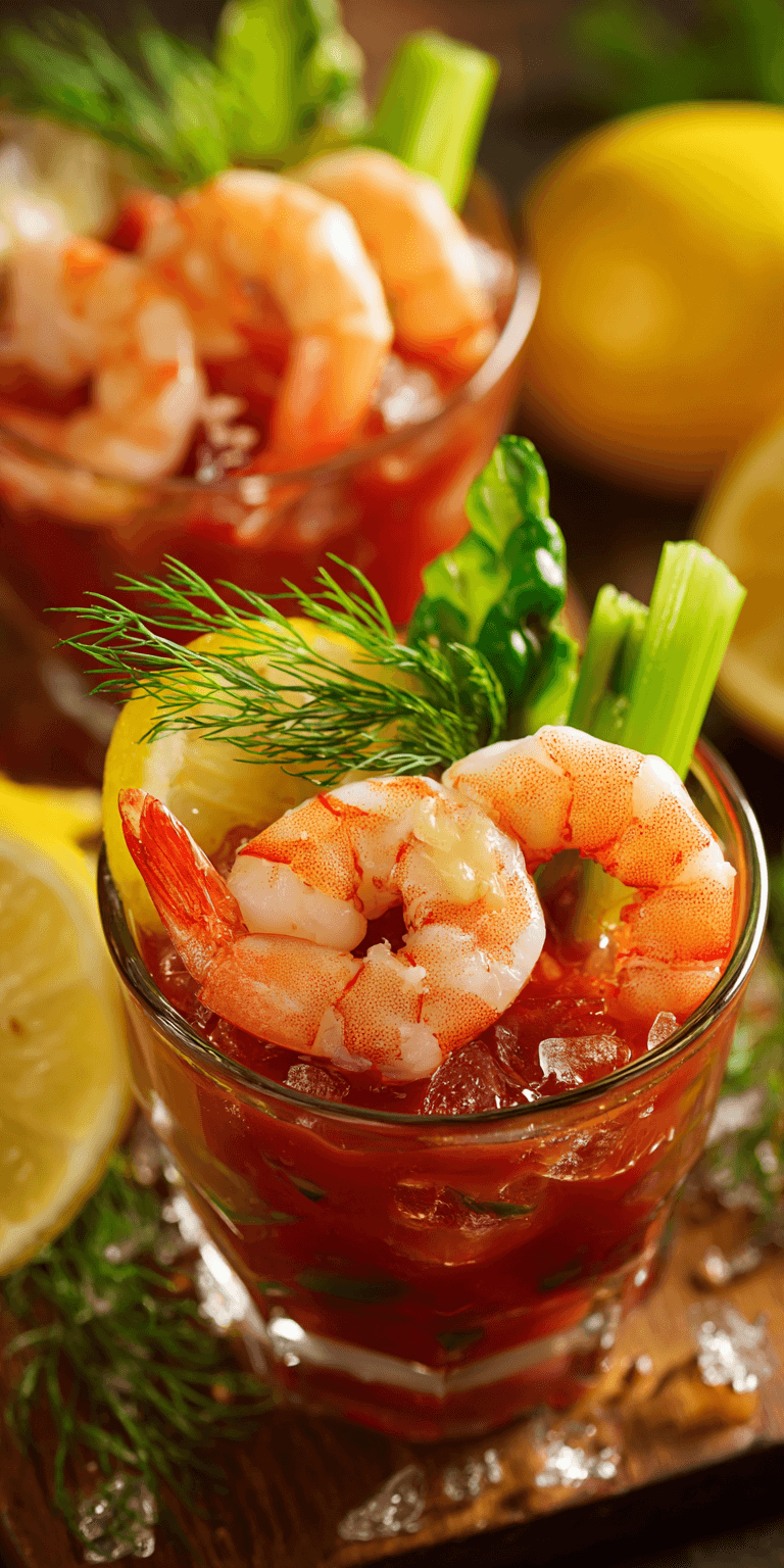 Bloody Mary Shrimp Cocktail Seafood served warm with cozy spices