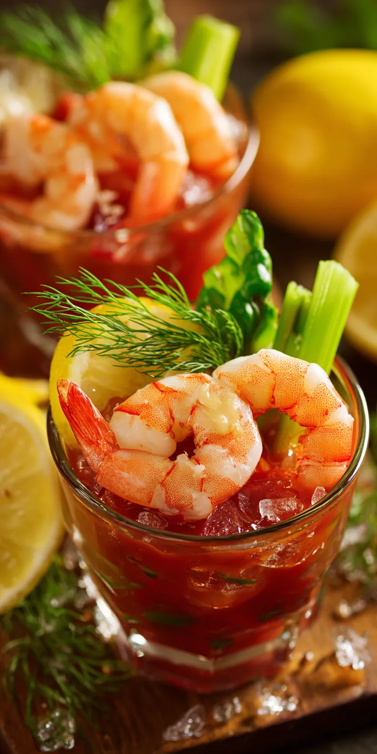 Bloody Mary Shrimp Cocktail Seafood served warm with cozy spices