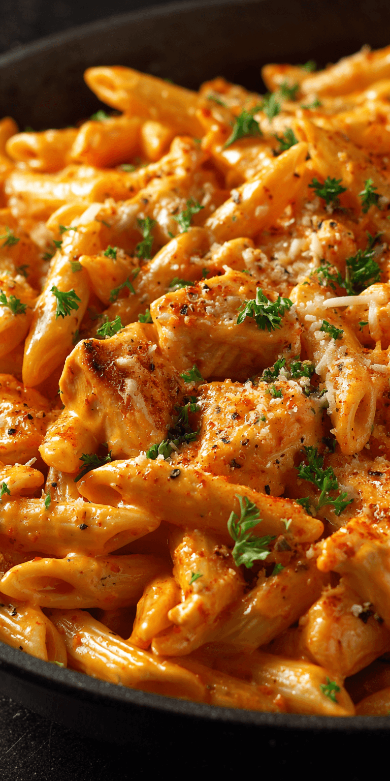 Buffalo Chicken Creamy Pasta served warm with cozy spices