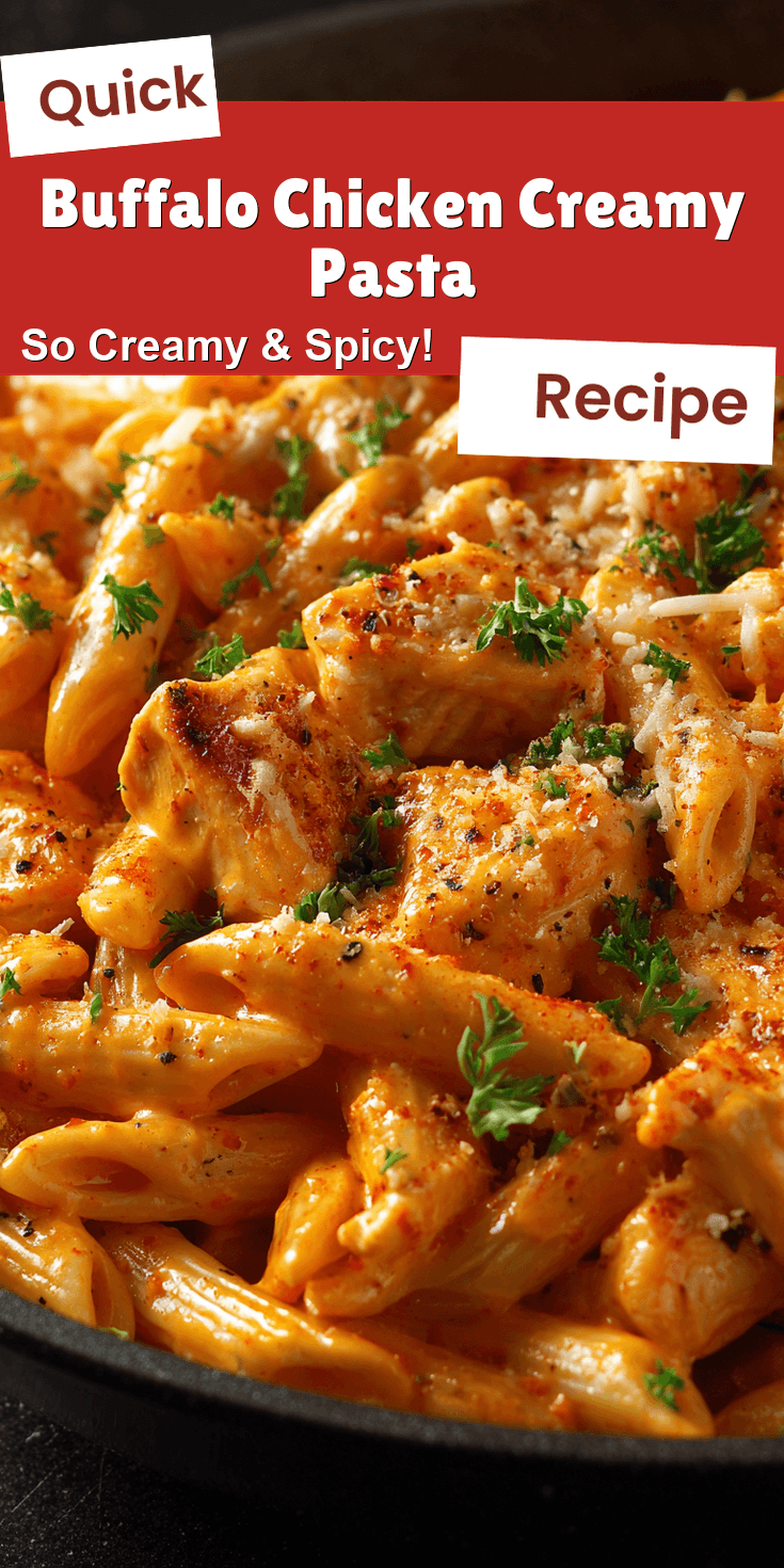 Buffalo Chicken Creamy Pasta served warm with cozy spices