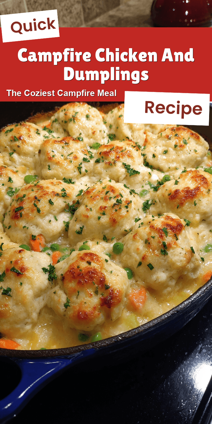 Campfire Chicken And Dumplings served on a plate