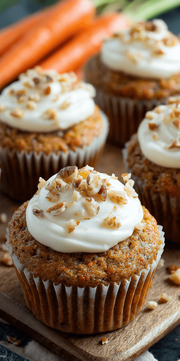 Carrot Cake Banana Muffins with Frosting served warm with cozy spices