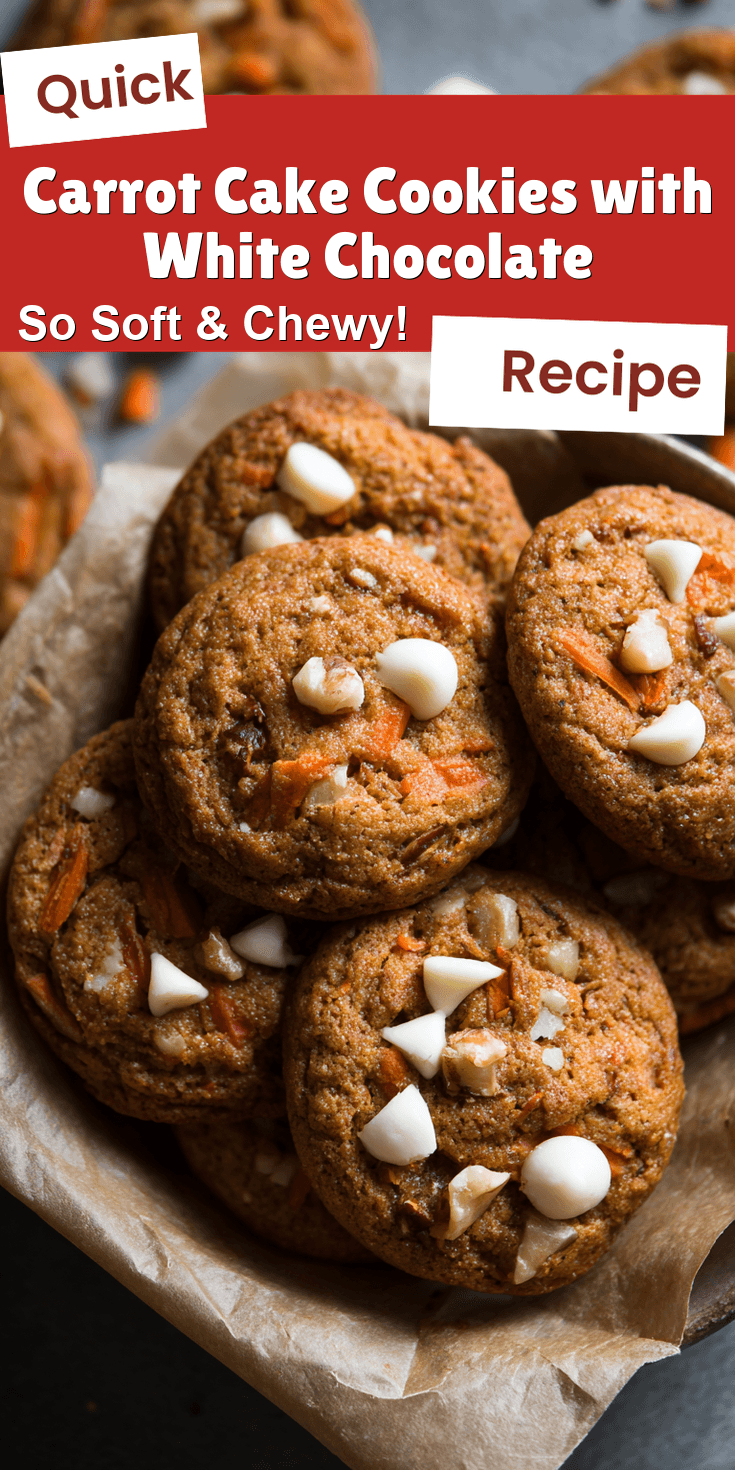 Carrot Cake Cookies with White Chocolate served warm with cozy spices
