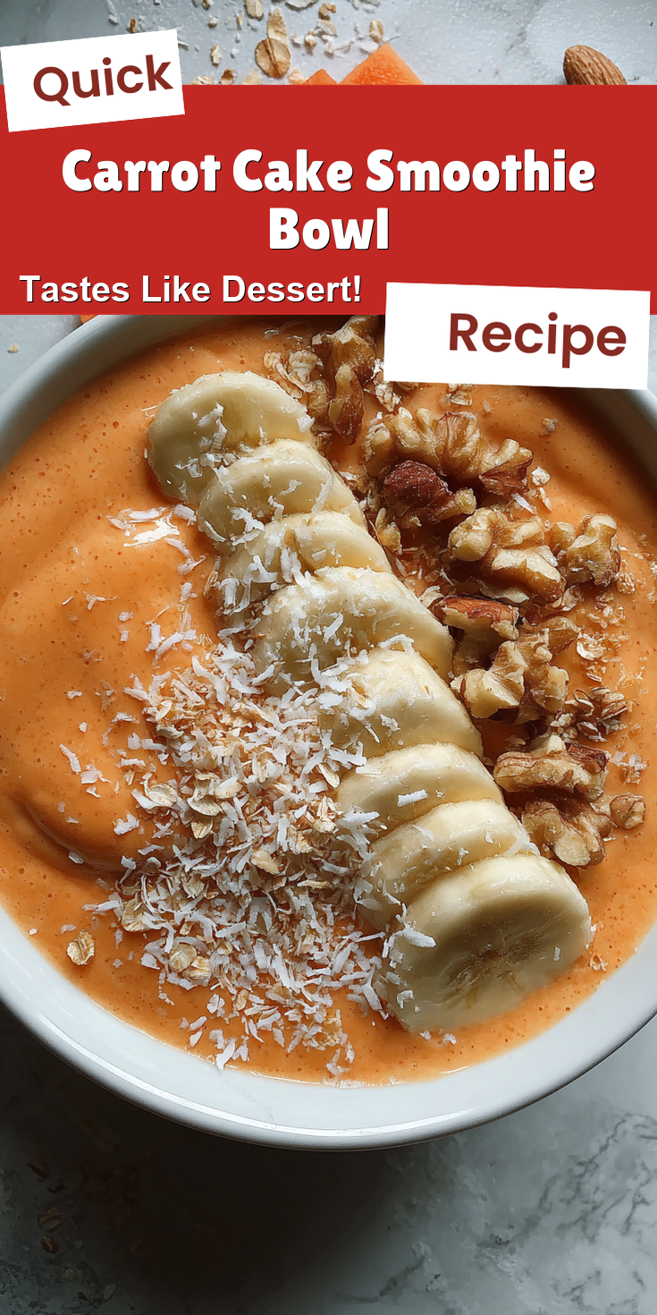 Carrot Cake Smoothie Bowl served warm with cozy spices