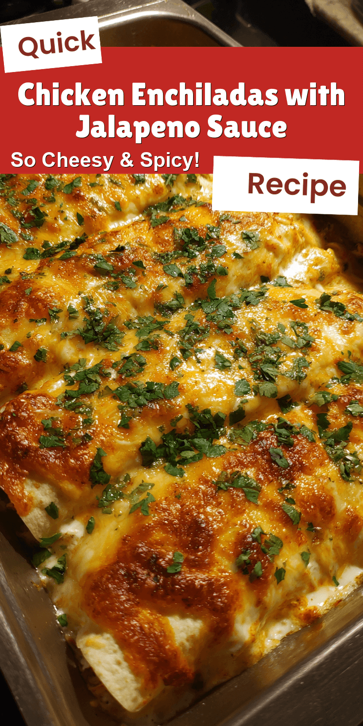 Chicken Enchiladas with Jalapeno Sauce served on a plate