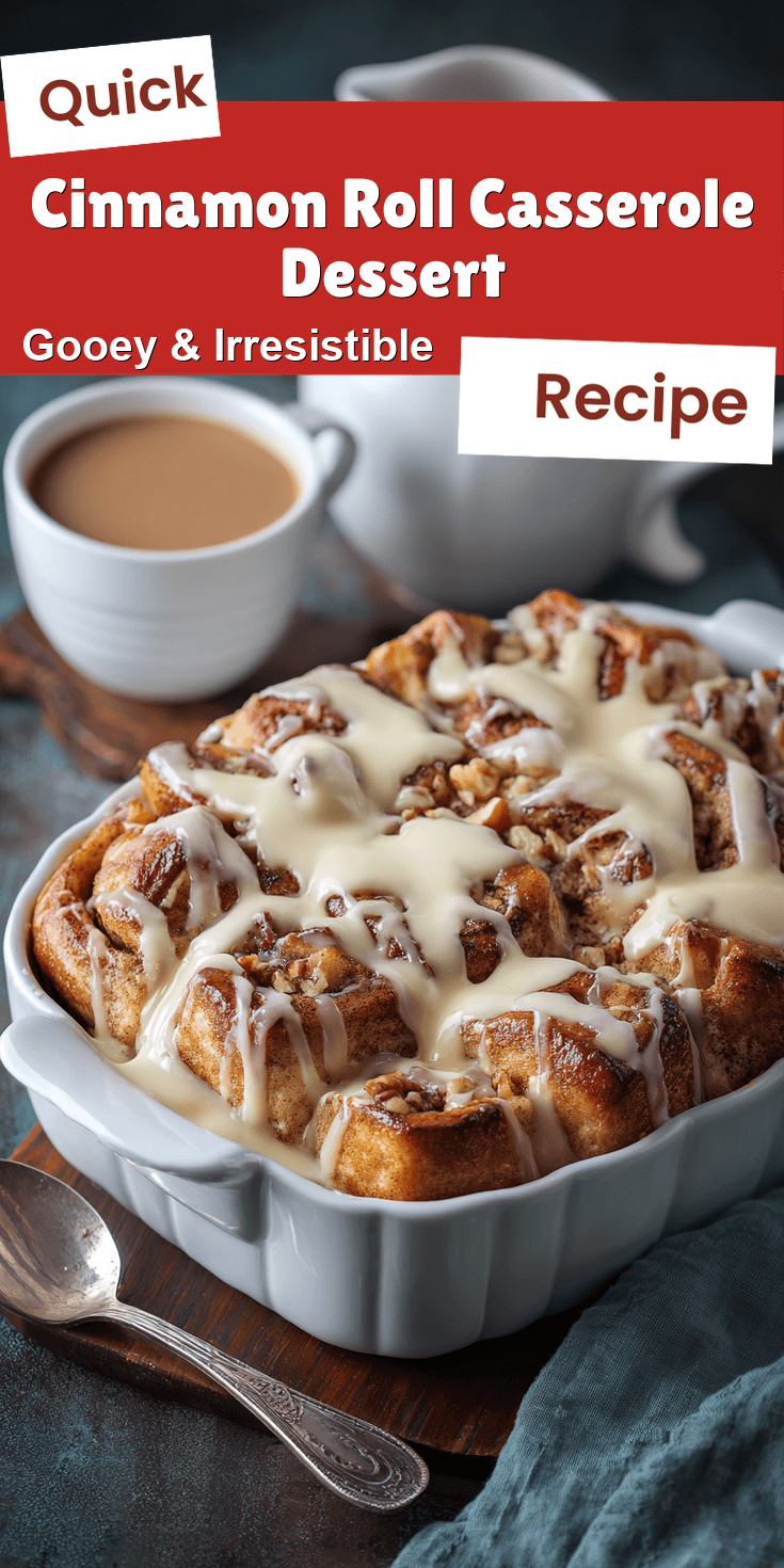 Cinnamon Roll Casserole Dessert served on a plate