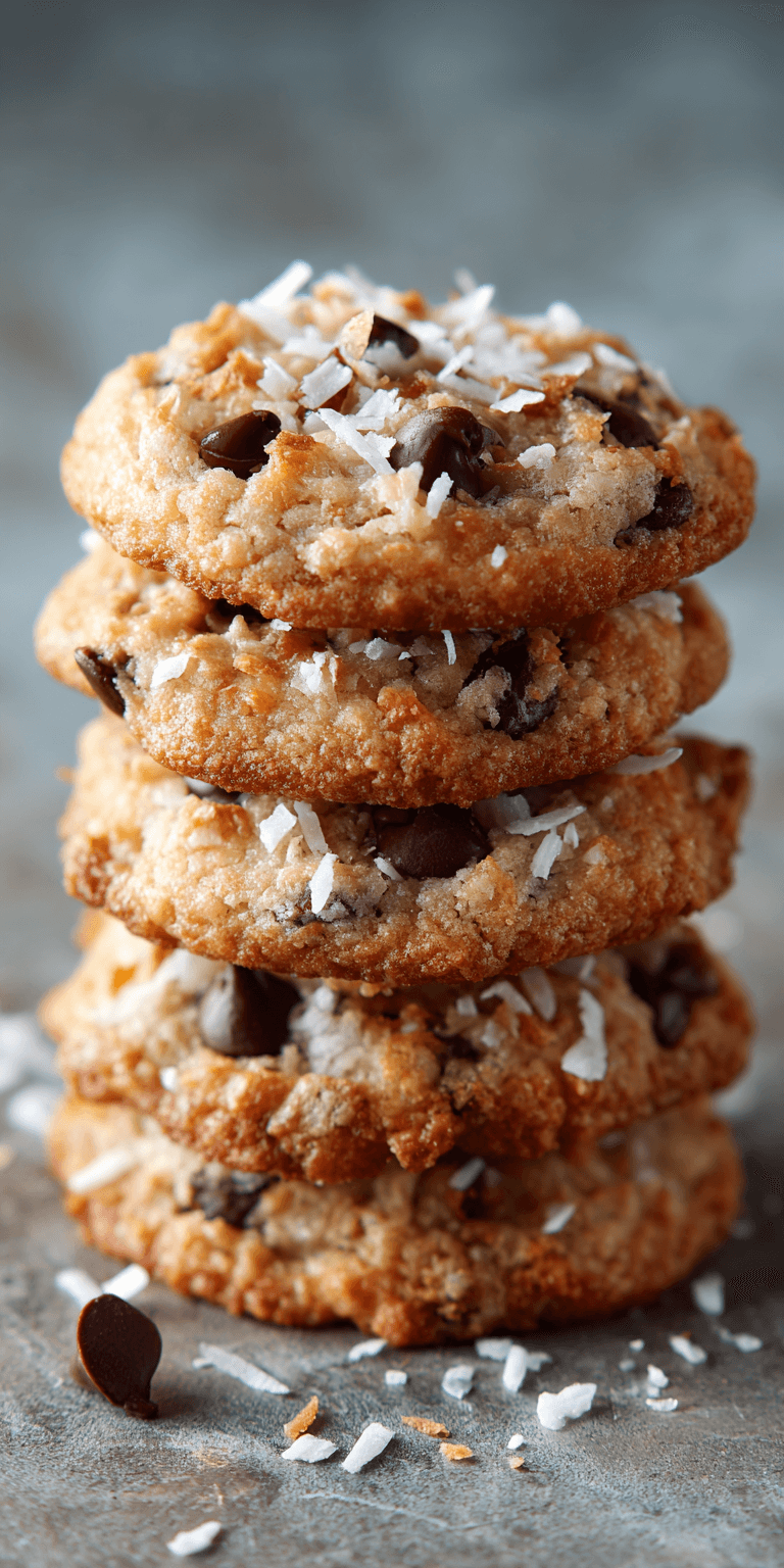 Coconut Chocolate Chip Cookies served warm with cozy spices