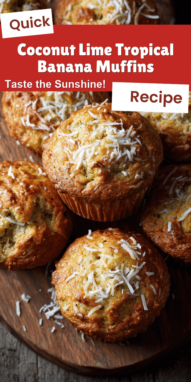 Coconut Lime Tropical Banana Muffins served on a plate