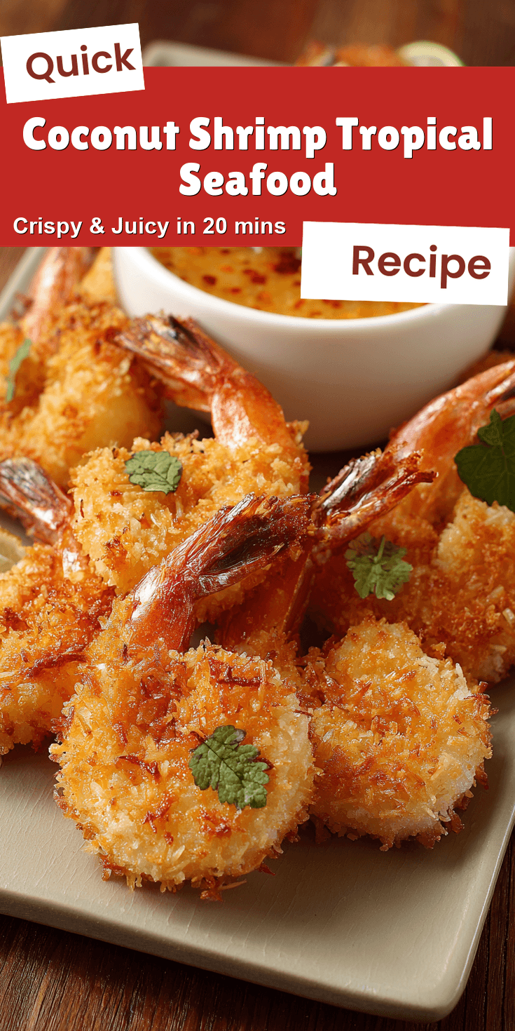 Coconut Shrimp Tropical Seafood served warm with cozy spices