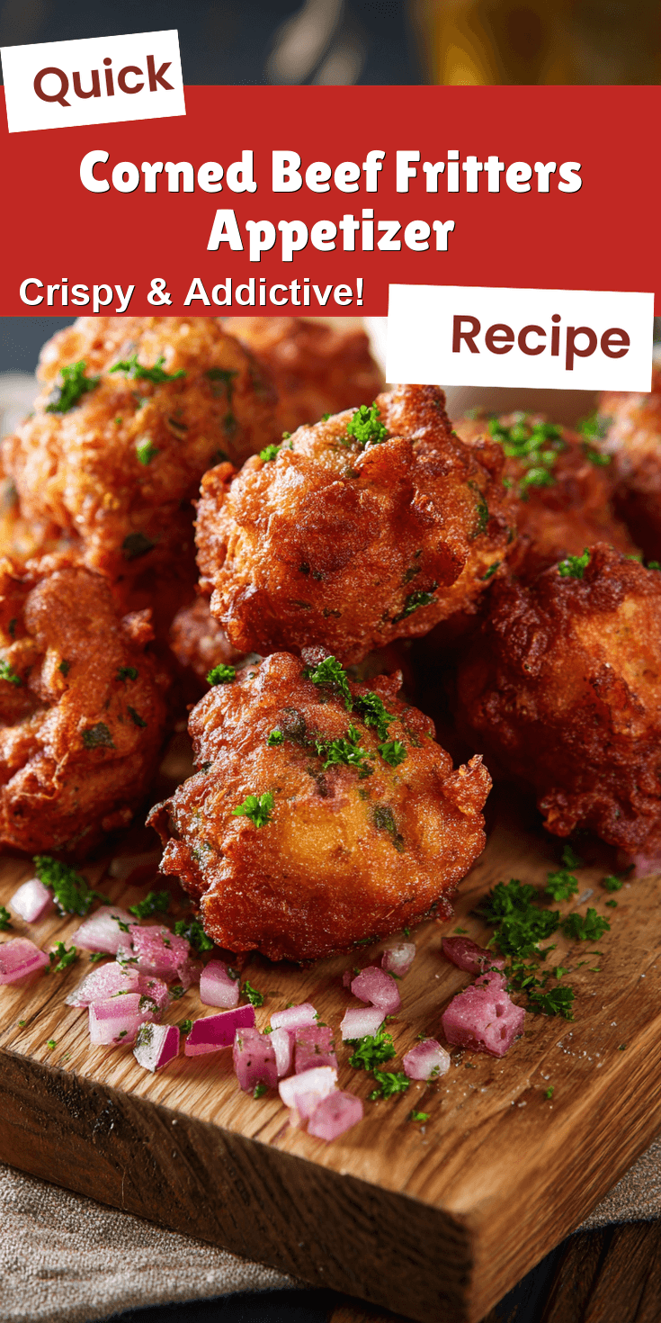 Corned Beef Fritters Appetizer served on a plate