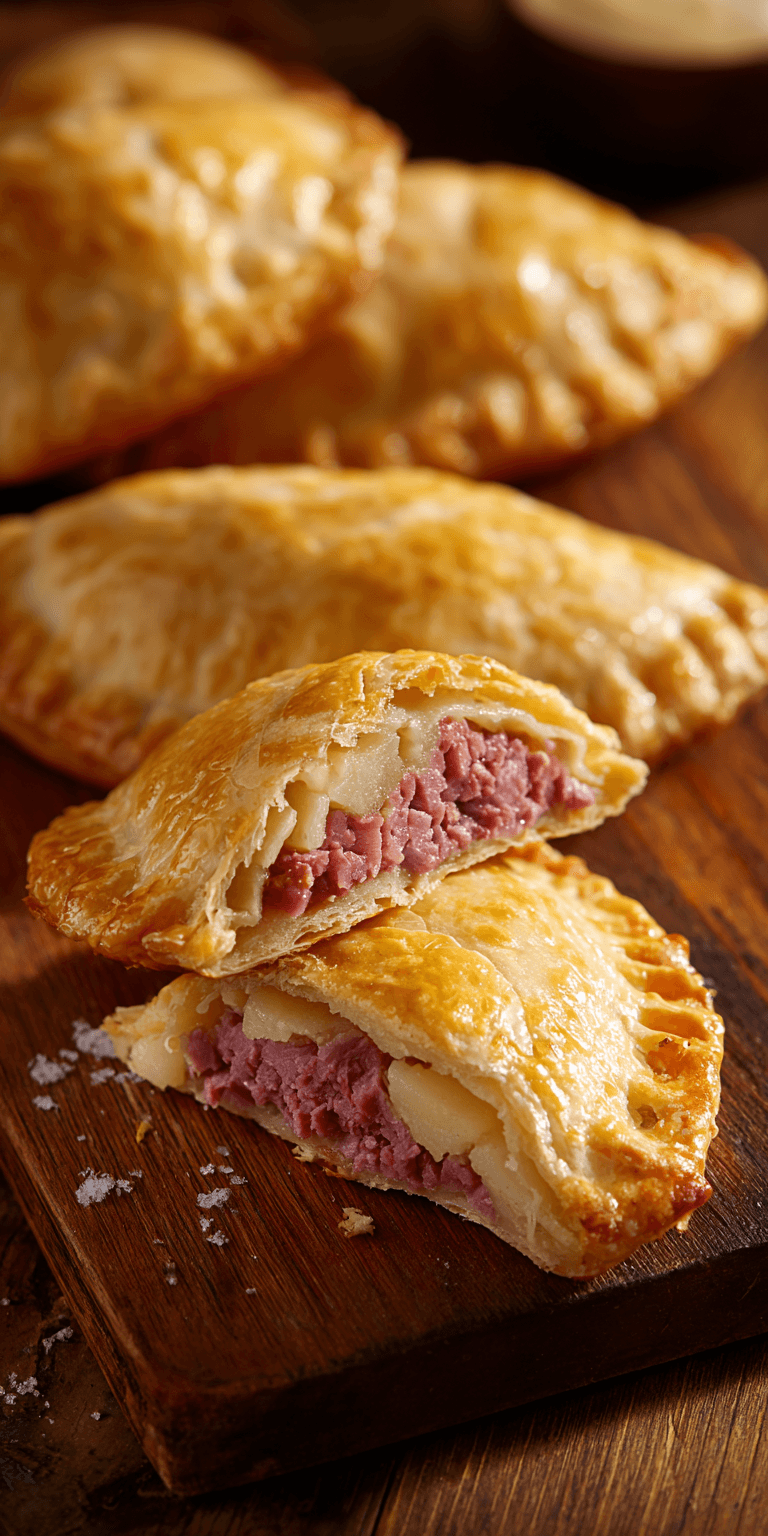 Corned Beef Pasty Hand Pies served warm with cozy spices