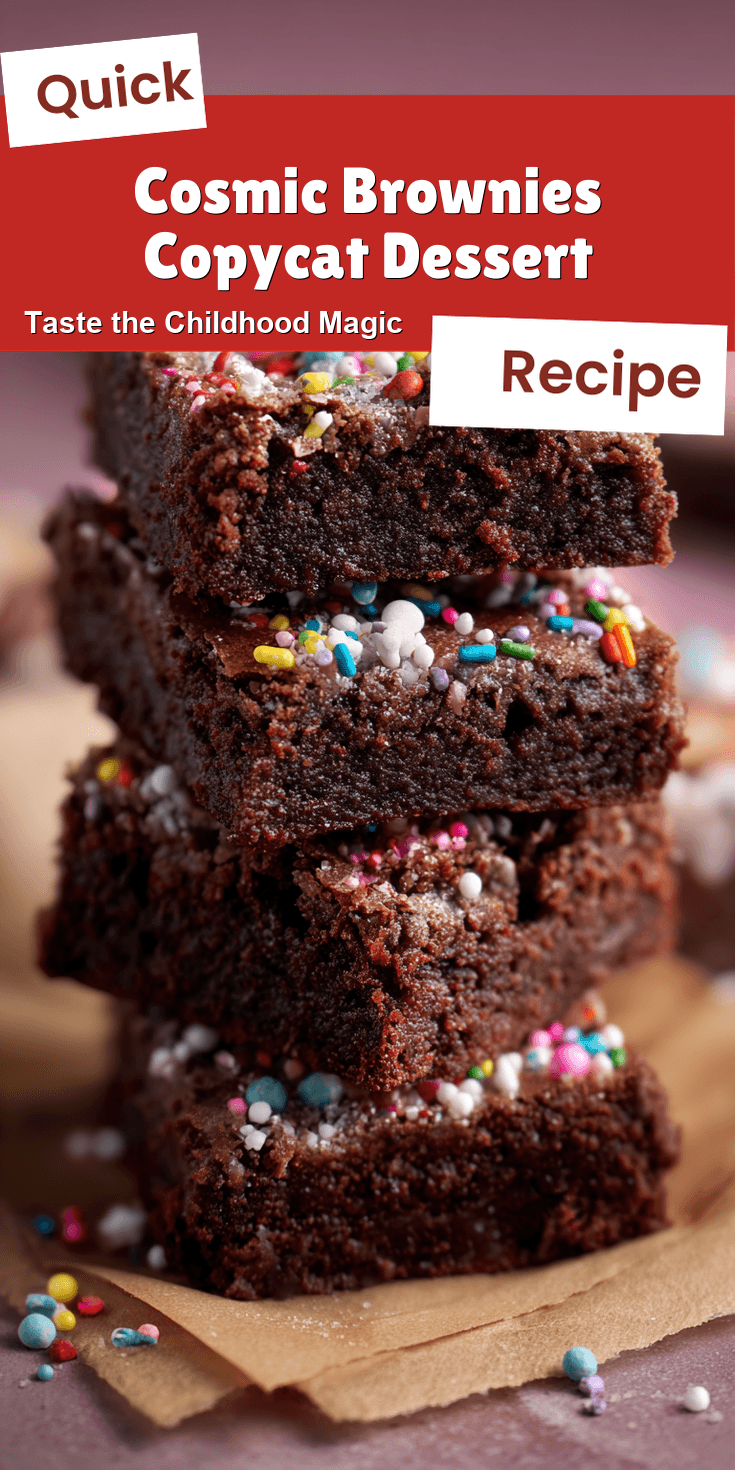 Cosmic Brownies Copycat Dessert served on a plate