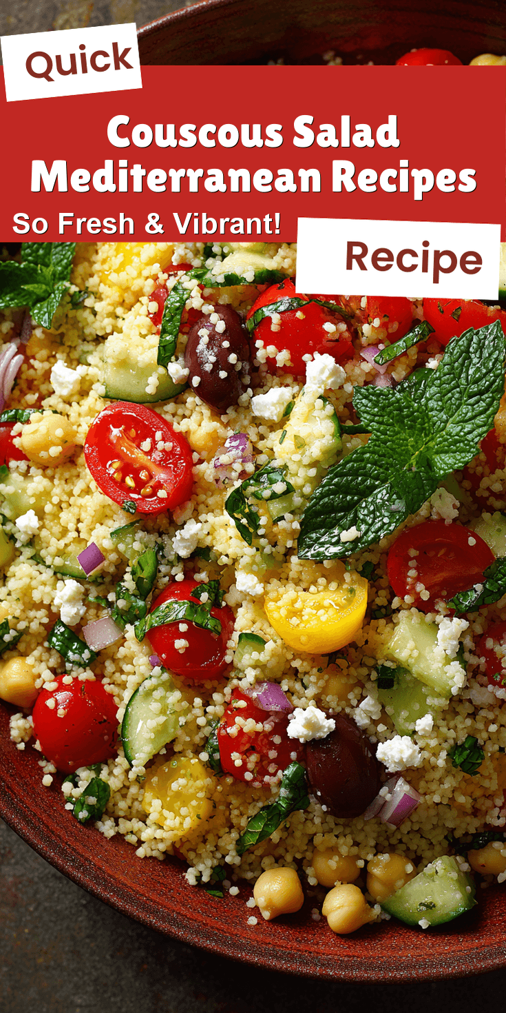 Couscous Salad Mediterranean Recipes served on a plate