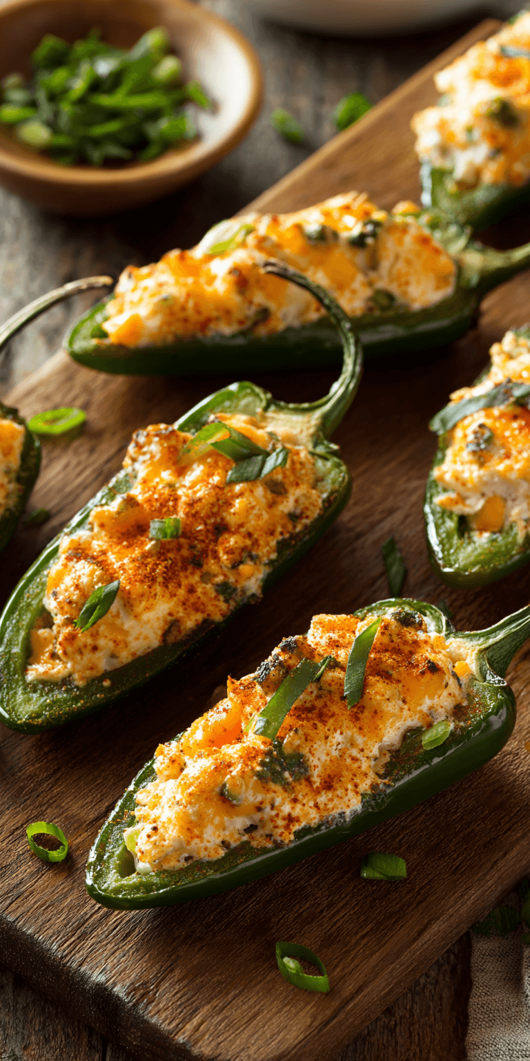 Cream Cheese Stuffed Jalapenos served warm with cozy spices