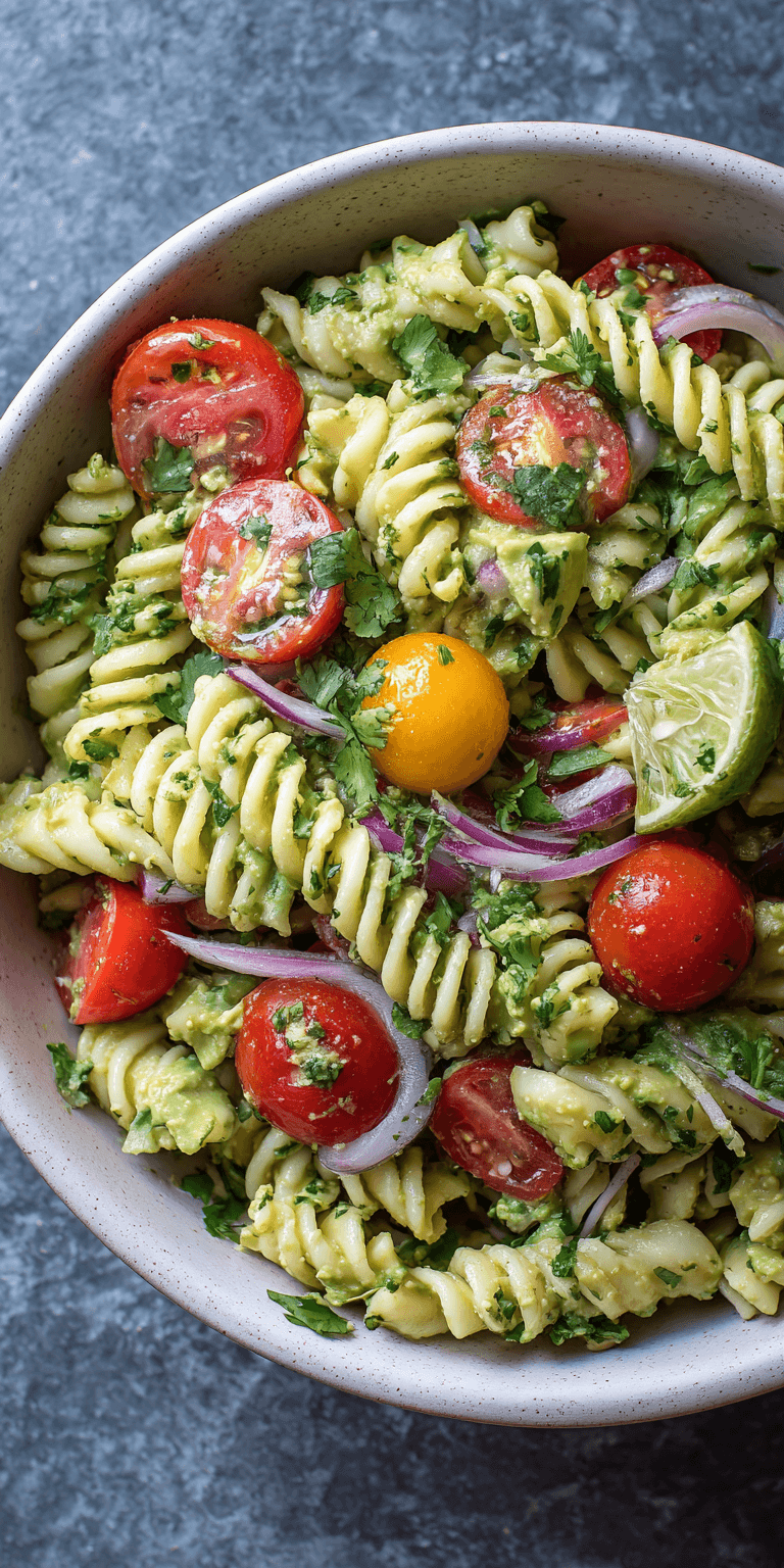 Creamy Avocado Lime Pasta served warm with cozy spices