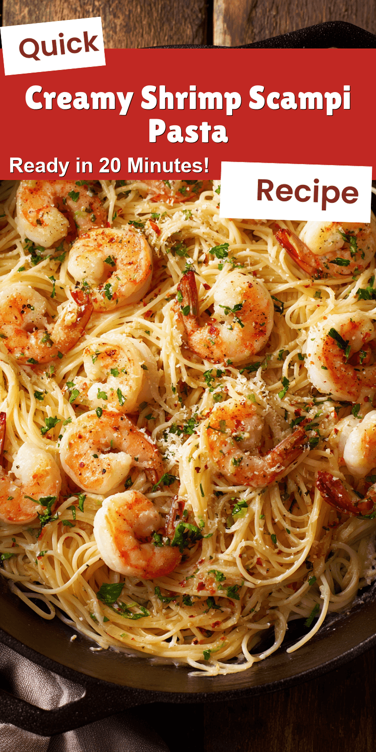 Creamy Shrimp Scampi Pasta served warm with cozy spices