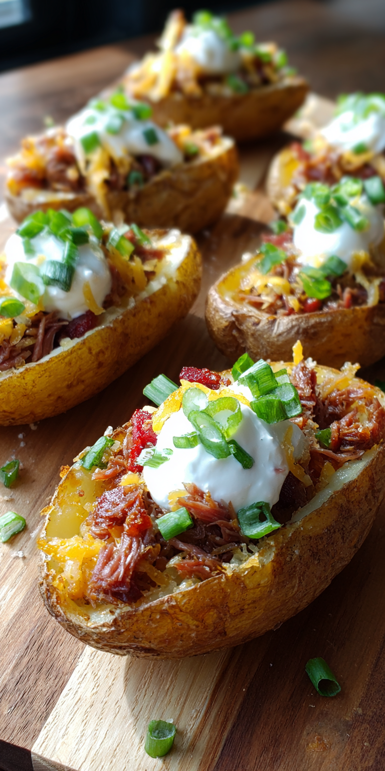 Crispy Corned Beef Potato Skins served warm with cozy spices