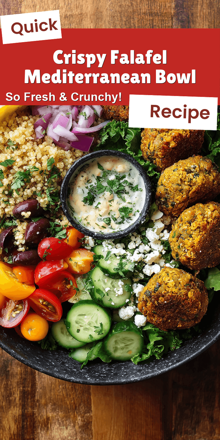 Crispy Falafel Mediterranean Bowl served on a plate