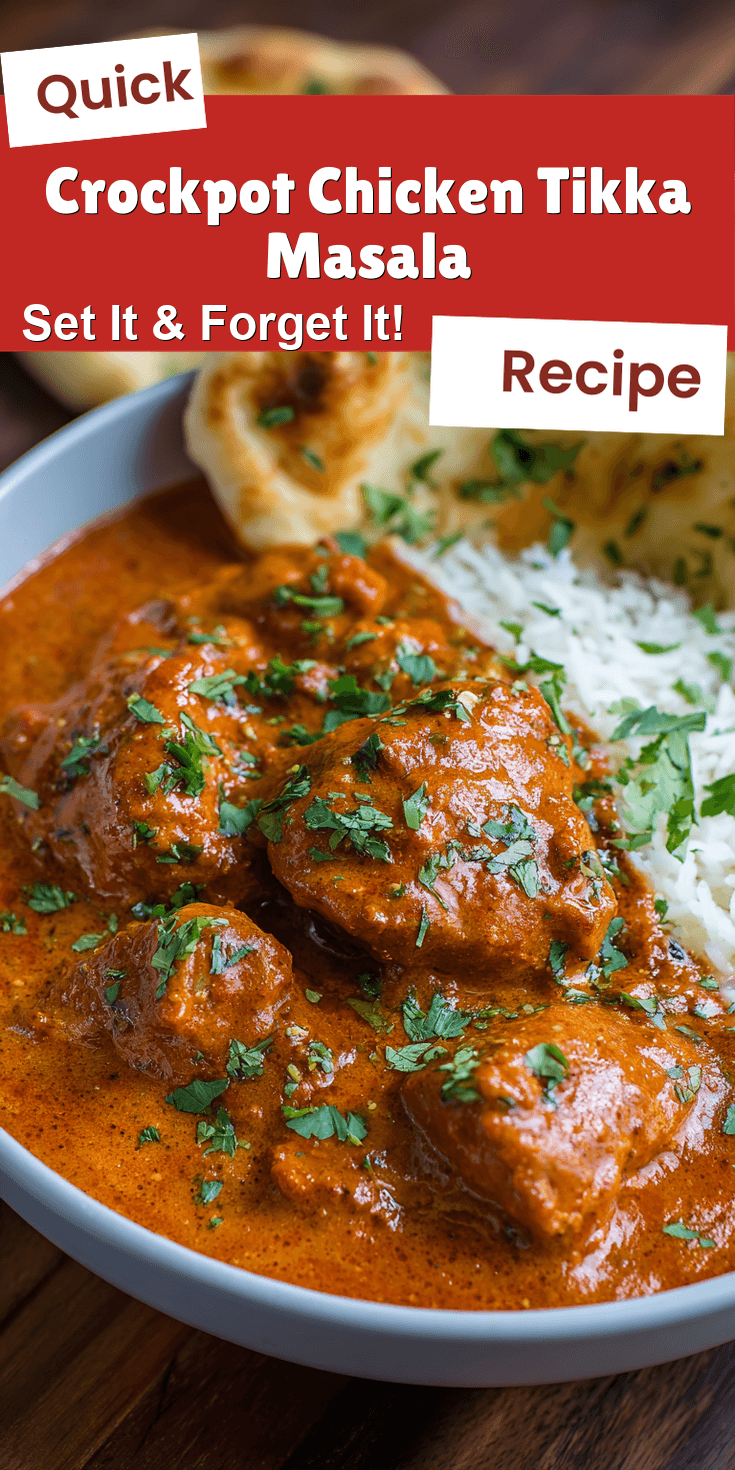 Crockpot Chicken Tikka Masala served on a plate