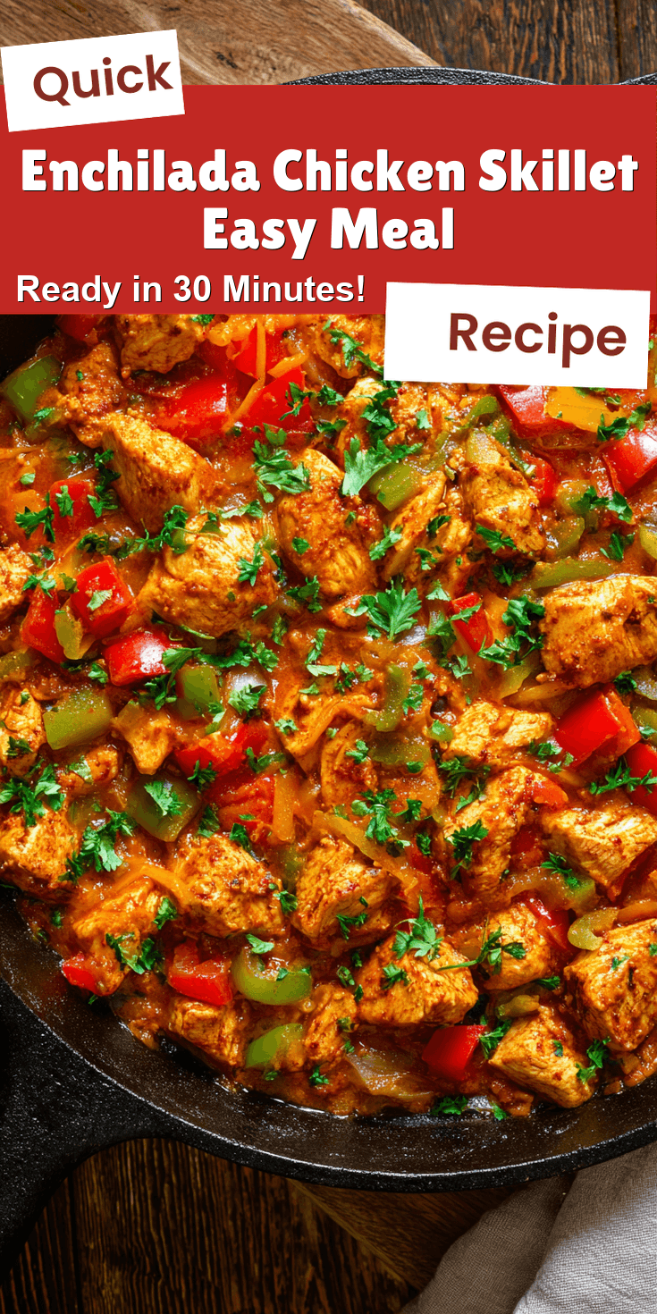 Enchilada Chicken Skillet Easy Meal served on a plate