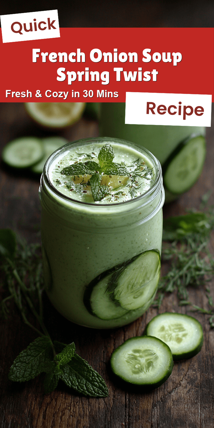 French Onion Soup Spring Twist served warm with cozy spices