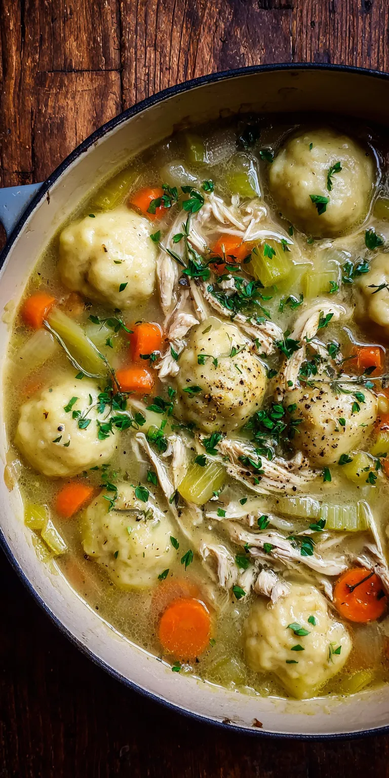 From Scratch Chicken And Dumplings served warm with cozy spices