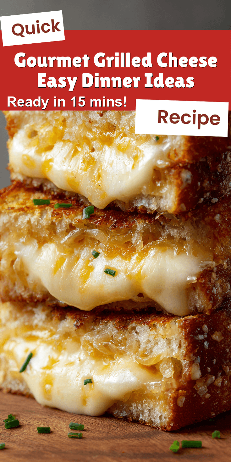 Gourmet Grilled Cheese Easy Dinner Ideas served on a plate