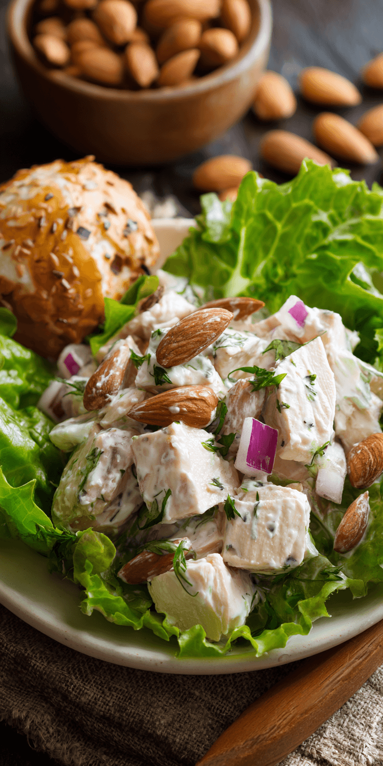 Healthy Chicken Salad for Lunch served warm with cozy spices